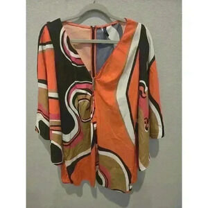 Vintage Guess by Marciano Women's Multicolor Zip Poncho Size M Y2K